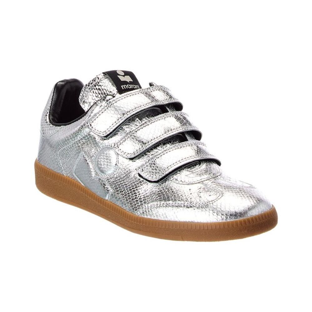 Isabel Marant Beth Embossed Leather Sneaker, Silver